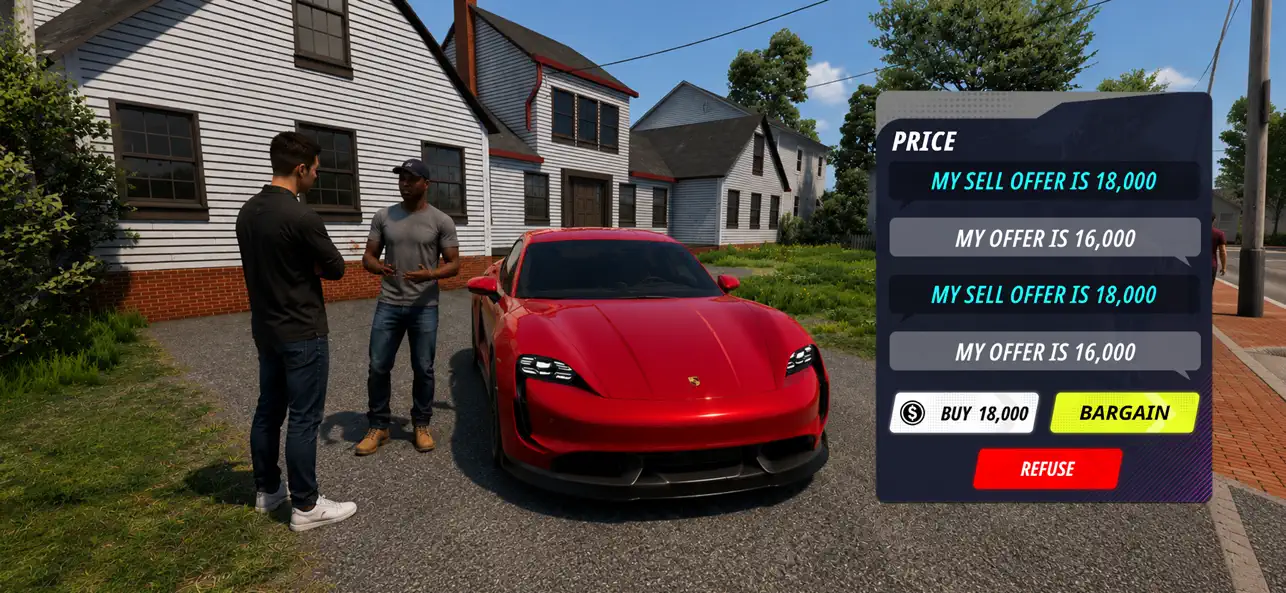 Car Sale Tycoon gameplay negotiation scene